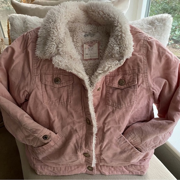 Adorable,SO Soft,Like New,Pink,Fine Corduroy Jacket Coat H&M Sz 4-5 - Picture 5 of 12
